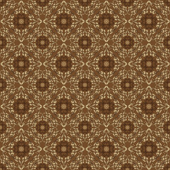 Beautiful flower motifs on fabric Central Java batik with smooth brown color design.