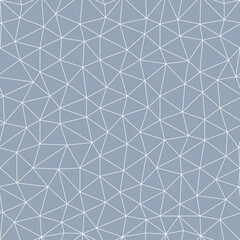 Abstract seamless polygon pattern from white lines on gray background. Vector seamless polygonal pattern. Geometric abstract background for print and web