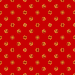 Simple flowers seamless pattern in ethnic style