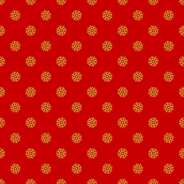 Simple flowers seamless pattern in ethnic style