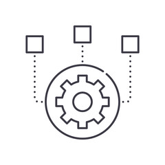 Planning icon, linear isolated illustration, thin line vector, web design sign, outline concept symbol with editable stroke on white background.