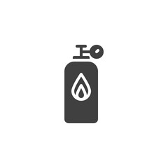 LPG gas bottle vector icon. filled flat sign for mobile concept and web design. Gas cylinder glyph icon. Symbol, logo illustration. Vector graphics