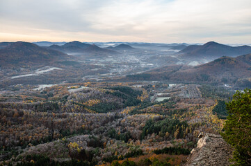 mountains in the morning
