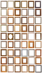 frames for paintings antique gold gilding set isolated on white background