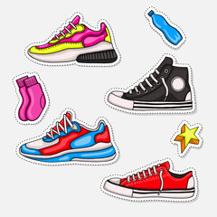 sneaker vector illustration. fit for fashion collection or sports collection. flat color hand-drawn style