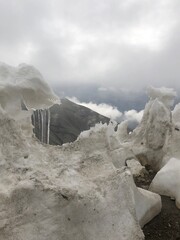 snow covered mountains