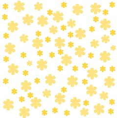 Abstract background with simple flowers. Cartoon flat style. Illustration. Vector