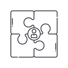 Personal connection icon, linear isolated illustration, thin line vector, web design sign, outline concept symbol with editable stroke on white background.