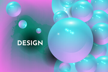 Abstract background with 3d sphere, marbles, glow balls, balloon in gradient color, applicable for banner, poster, flyer 
