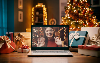 Videocalling on Christmas day at home