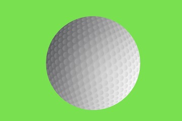 golf ball on green background.