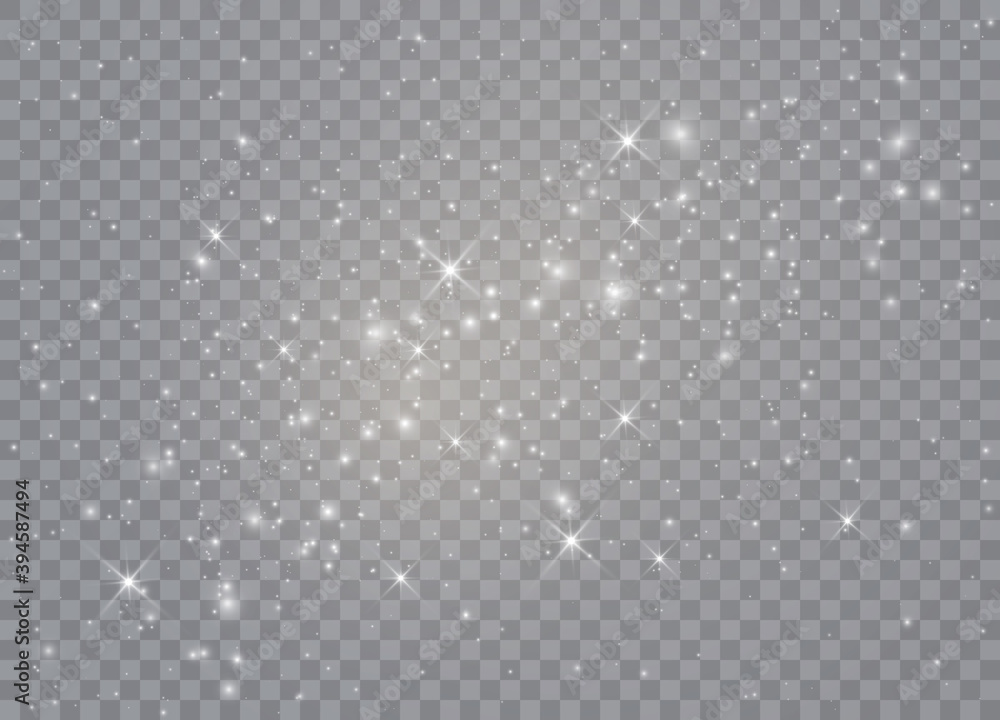 Poster light glow effect stars. vector sparkles on transparent background. christmas abstract pattern. spar