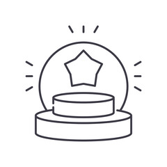 Pedestal icon, linear isolated illustration, thin line vector, web design sign, outline concept symbol with editable stroke on white background.