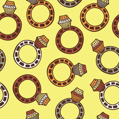 vector seamless pattern with hand drawn ornate doodle object