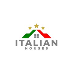italian houses logo vector template. italy themed illustration.