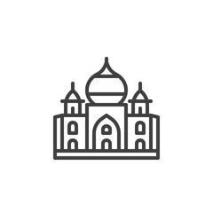 Taj mahal palace line icon. linear style sign for mobile concept and web design. India landmark outline vector icon. Symbol, logo illustration. Vector graphics