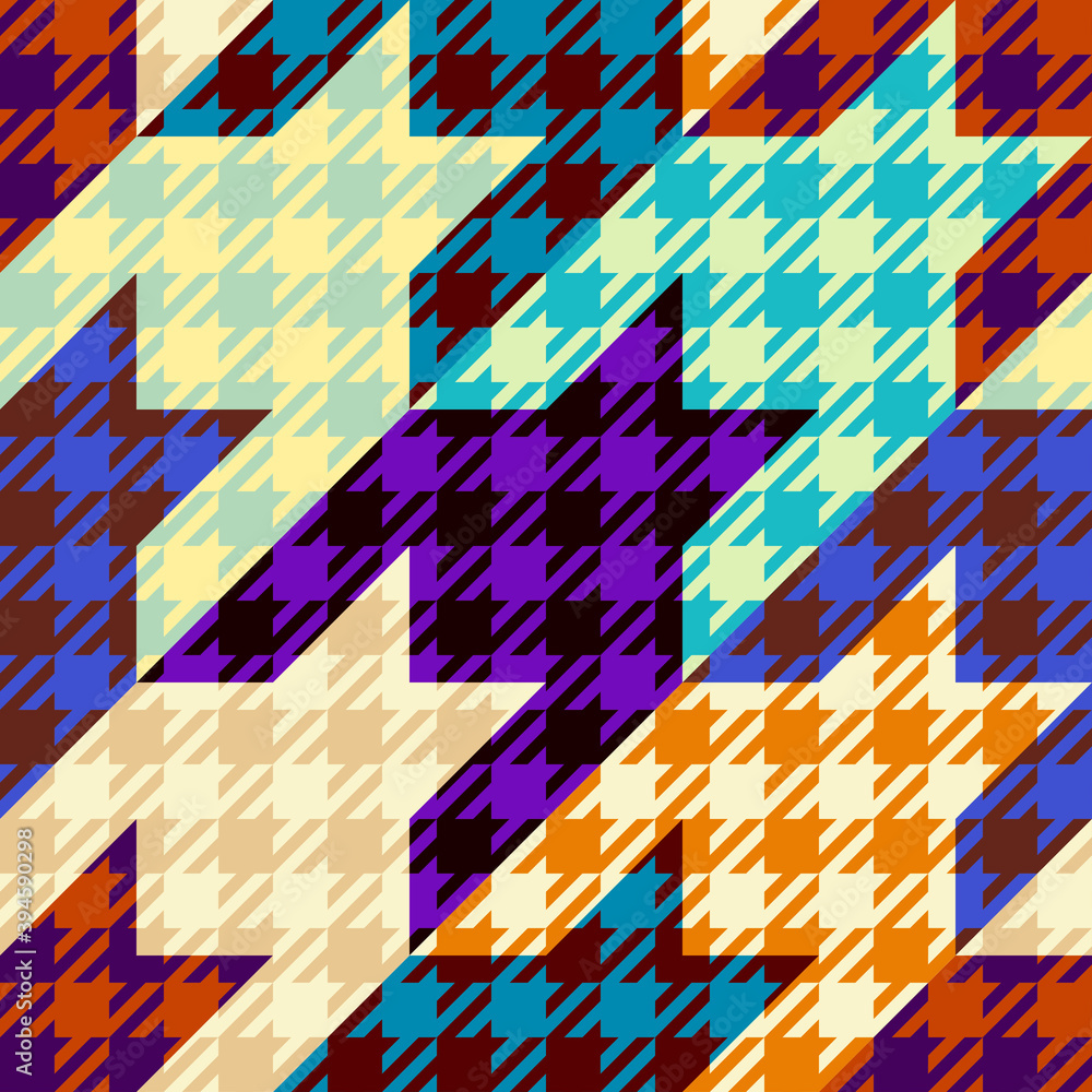 Aufkleber seamless geometric pattern. classic hounds-tooth pattern in patchwork style. vector image.