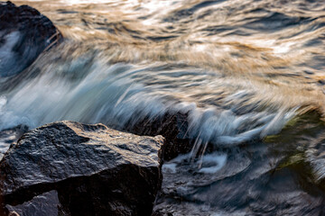 water flowing over rocks, nacka, stockholm, sverige, sweden