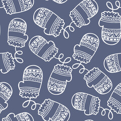 vector seamless pattern with hand drawn ornate doodle object