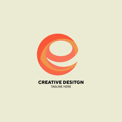 Creative Design Lowercase Letter E Company Vector Logo Design