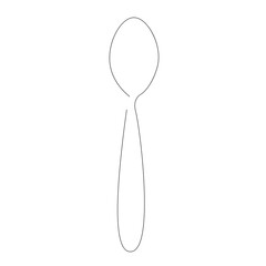 Spoon drawing on white background. Vector illustration