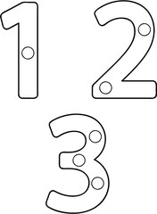 Vector digital educational game for toddlers: plasticine patches or dot marker pages to develop fine motor skills