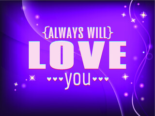 Vector illustration of romantic stereo text on blurry background eps10