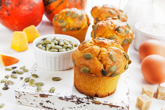 Pumpkin muffins on the table