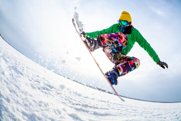 snowboarder on ski resort