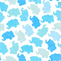 Foto auf Acrylglas Vector doodle seamless pattern for baby shower with elephants © boyusya