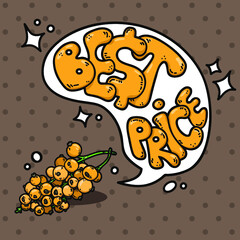 Vector illustration of berries with speech bubble for your text
