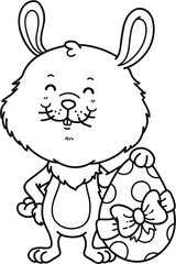 Vector digital stamp of cartoon bunny for card making, scrap-booking, coloring books