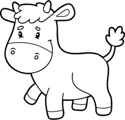 Vector illustration coloring page with cartoon animal for children, coloring and scrap book, printable