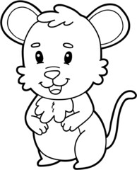Vector illustration coloring page with cartoon animal for children, coloring and scrap book, printable