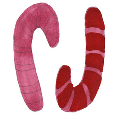 new year christmas isolated elements for design decor pattern and print lollipop striped red pink color