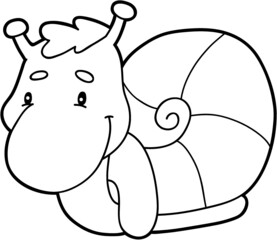 Vector illustration coloring page with cartoon animal for children, coloring and scrap book, printable