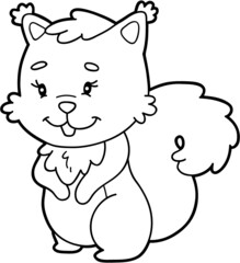 Vector illustration coloring page with cartoon animal for children, coloring and scrap book, printable