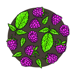 vector illustration of circle, consist of berries and leaves