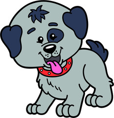 Vector illustration of cute cartoon dog character for children and scrap book