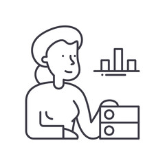 Marketing icon, linear isolated illustration, thin line vector, web design sign, outline concept symbol with editable stroke on white background.