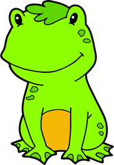 Vector illustration of cute cartoon frog character for children and scrap book