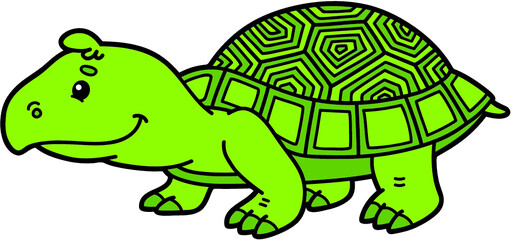 Fototapeta premium Vector illustration of adorable turtle