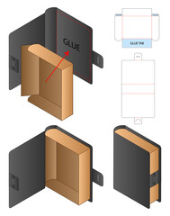 Box packaging die cut template design. 3d mock-up