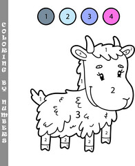 funny puppy coloring educational kids game. Vector illustration coloring by numbers educational kids game of happy cartoon character for kids