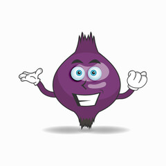 Purple Onion mascot character with smile expression. vector illustration