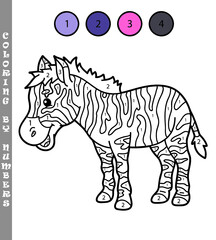 funny puppy coloring educational kids game. Vector illustration coloring by numbers educational kids game of happy cartoon character for kids