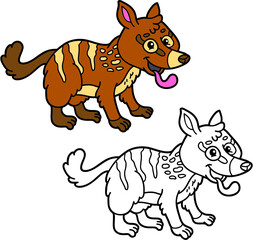 illustration coloring page of happy cartoon character for children, coloring and scrap book