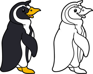 illustration coloring page of happy cartoon character for children, coloring and scrap book