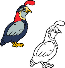 illustration coloring page of happy cartoon character for children, coloring and scrap book