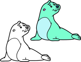 illustration coloring page of happy cartoon character for children, coloring and scrap book